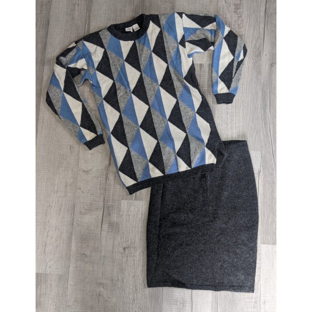 Clifford and Wills Lambswool Angora Blend Sweater Skirt Suit Outfit Women's Sz S